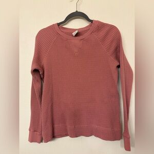 The North Face Women’s Rose Pink Waffle Knit Long Sleeve Size Large
